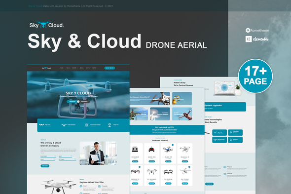 Sky&Cloud - Drohnen-Luftbild- und Videografie-Elementor-Vorlagen-Kit